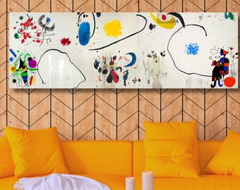 ジョアン・ミロ「馬、パイプ、赤い花」抽象画 - Etsy 日本