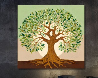 Yggdrasil Tree of Life Canvas Art: Celtic Norse Mythology Print