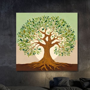 Yggdrasil Tree of Life Canvas Wall Art Mystical Landscape Wall Art Mandala Poster,Celtic Fine Art Print,Norse Mythology Art Spiritual canvas