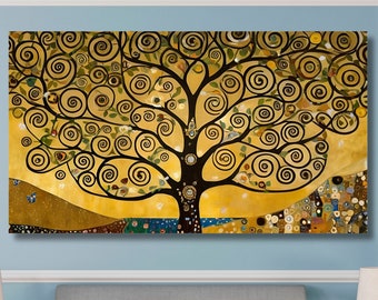 Tapisserie Murale L'Arbre De Vie – Gustav Klimt – Fabriquée En Italie – 31x25 Pouces