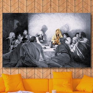 Jesus Christ Last Supper Canvas Wall Art Last Supper Print, Religious Wall Decor, Bible Art Print, Christian Art, Jesus Painting Home decor