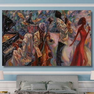 Abstract Jazz Canvas Wall Art Music Wall Art African American Art Jazz Art Musical Wall Art Jazz Club Jazz Singer Musician Home decor Wall