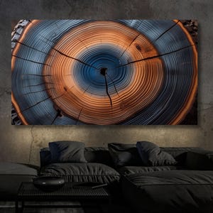 Tree Ring Canvas, Wood Crack Abstract Canvas Print ,Modern Trendy Wall Art, Extra Large Wall Art Wood Texture Wall Decor CANVAS art  Artwork