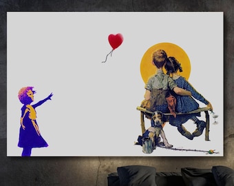 Banksy-parets canvastavla: Graffiti-gatukonstdesign