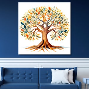 Yggdrasil Tree of Life Canvas Wall Art Mystical Landscape Wall Art Mandala Poster,Celtic Fine Art Print,Norse Mythology Art Spiritual canvas