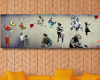 Arte urbano y pop art de Banksy: Graffiti sobre lienzo