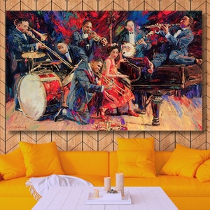 Jazz Club Jazz Singer Musician Home decor Wall art Abstract Jazz Canvas Wall Music Wall Art African American Art Jazz Art Musical Wall Art