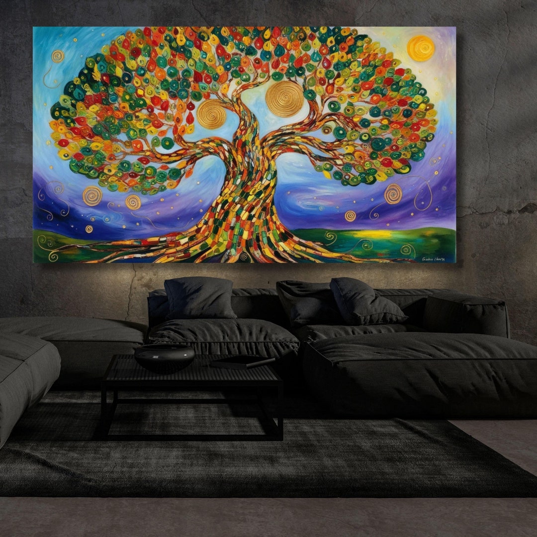 Gustav Klimt Tree of Life Canvas Art: Extra Large Framed Wall Decor - Etsy