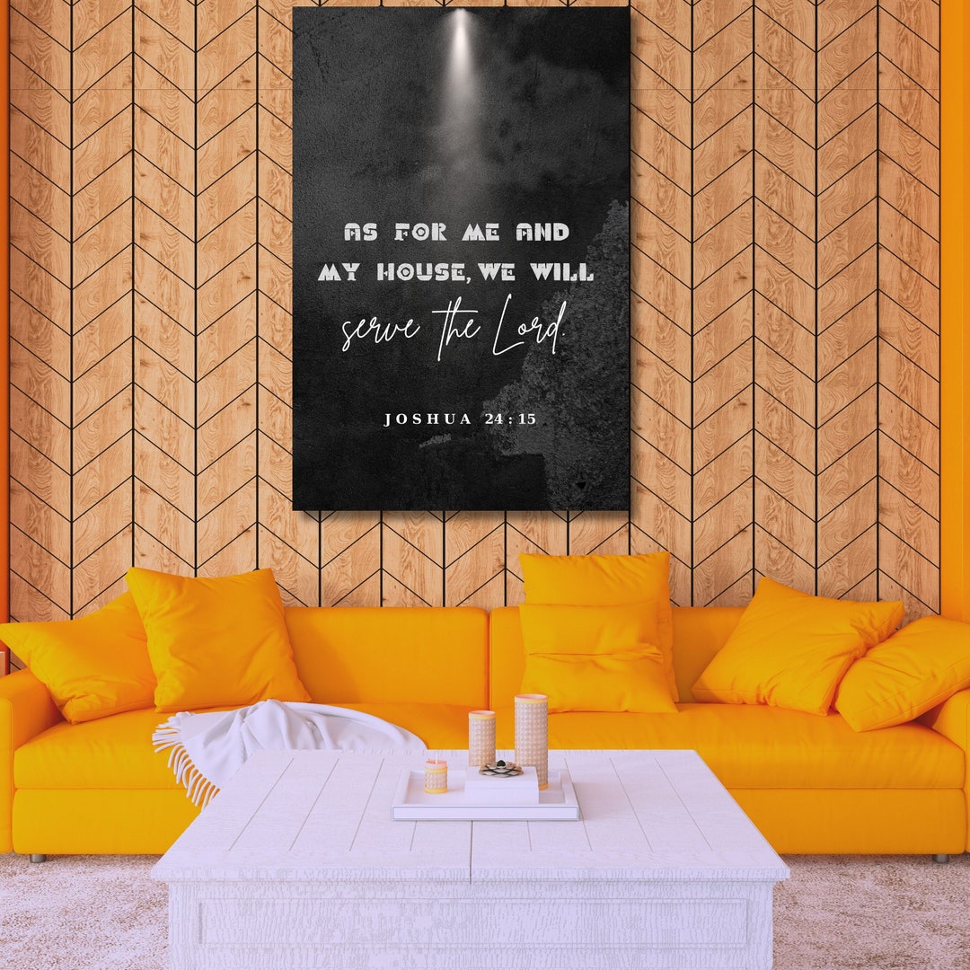 Christian Canvas Wall Art Joshua 24:15 Scripture Canvas Wall Art Grace ...