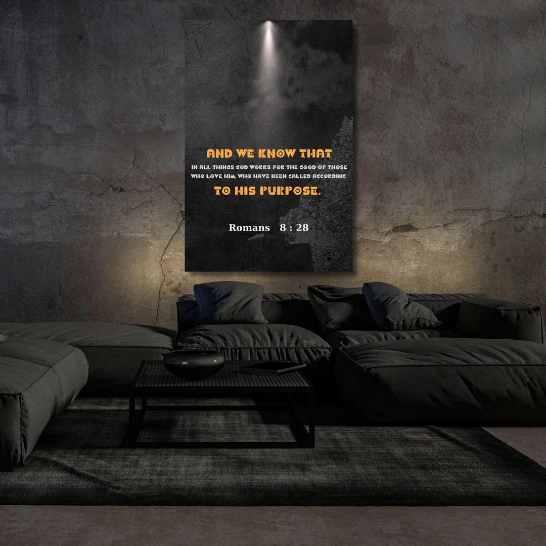 Christian Canvas Wall Art Romans 8:28 Scripture Canvas Wall Art Grace ...