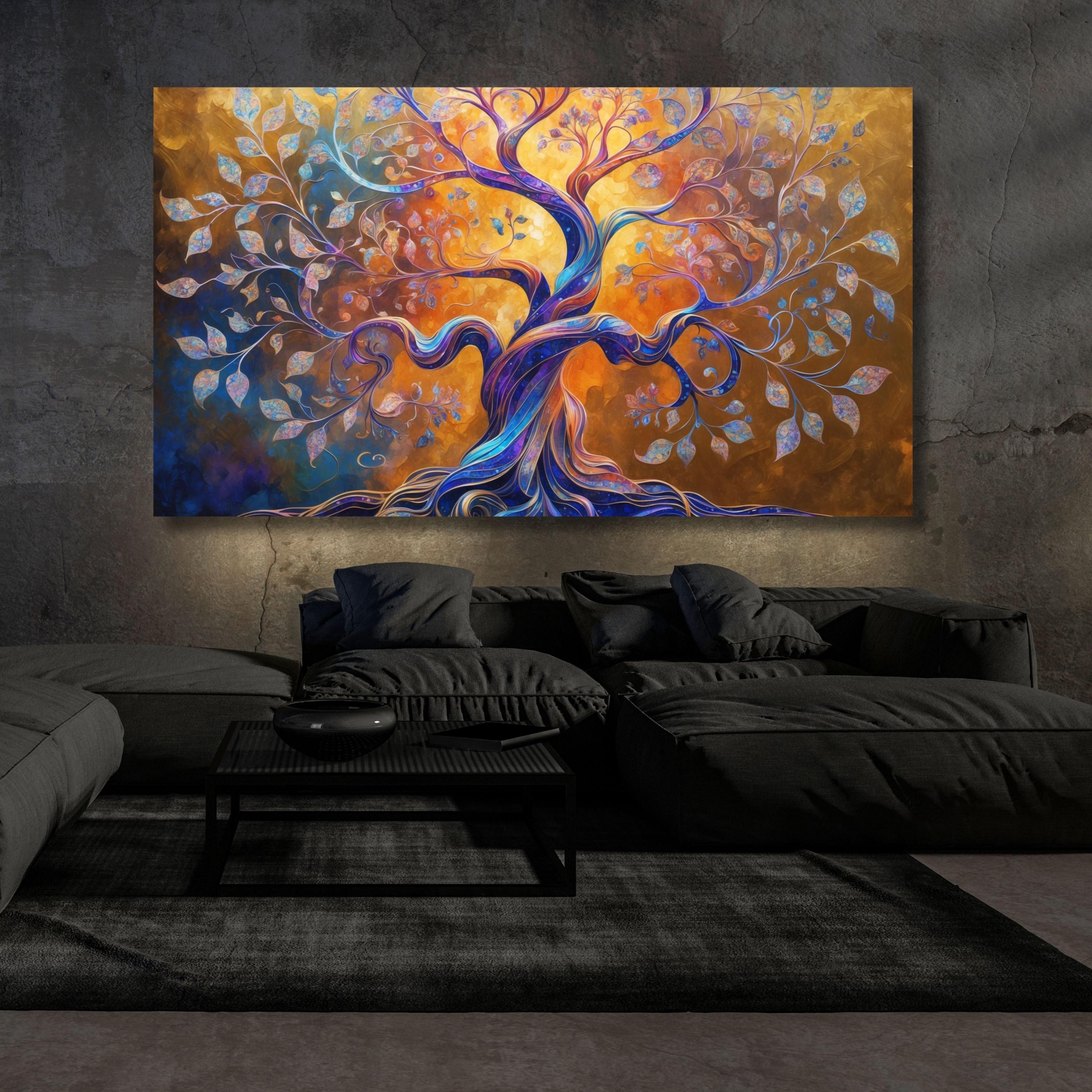 Canvaspuzzle Stretched Framed Tree Of Life Split Canvas Print – Gustav Klimt Style