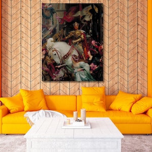 The Two Crowns Canvas wall art Museum Poster Frank Dicksee Canvas Poster couple love art CANVAS art Frank Dicksee Canvas Wall Art home decor