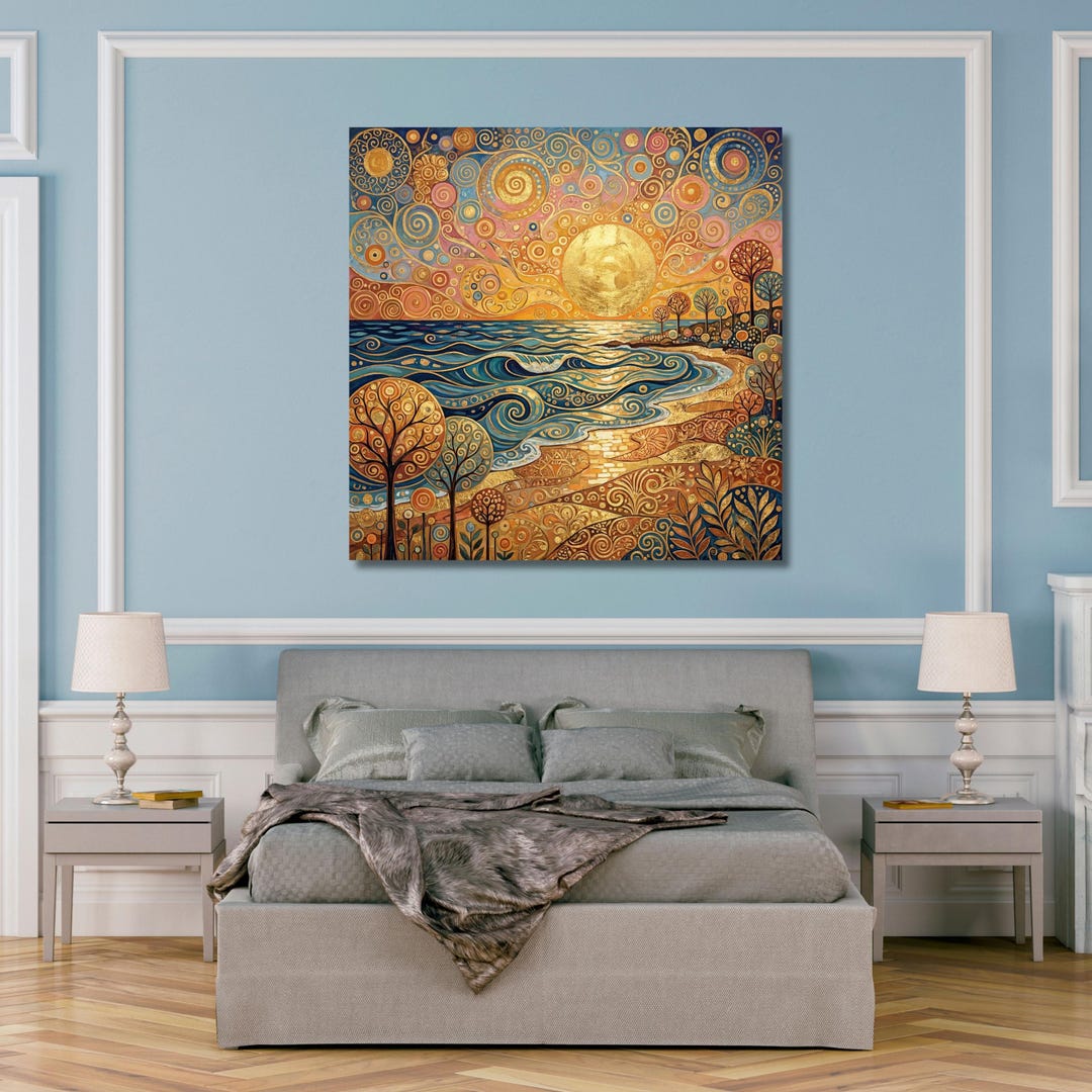 Sunrise and Ocean Sunset Beach Canvas Wall Art – Serene Coastal ...