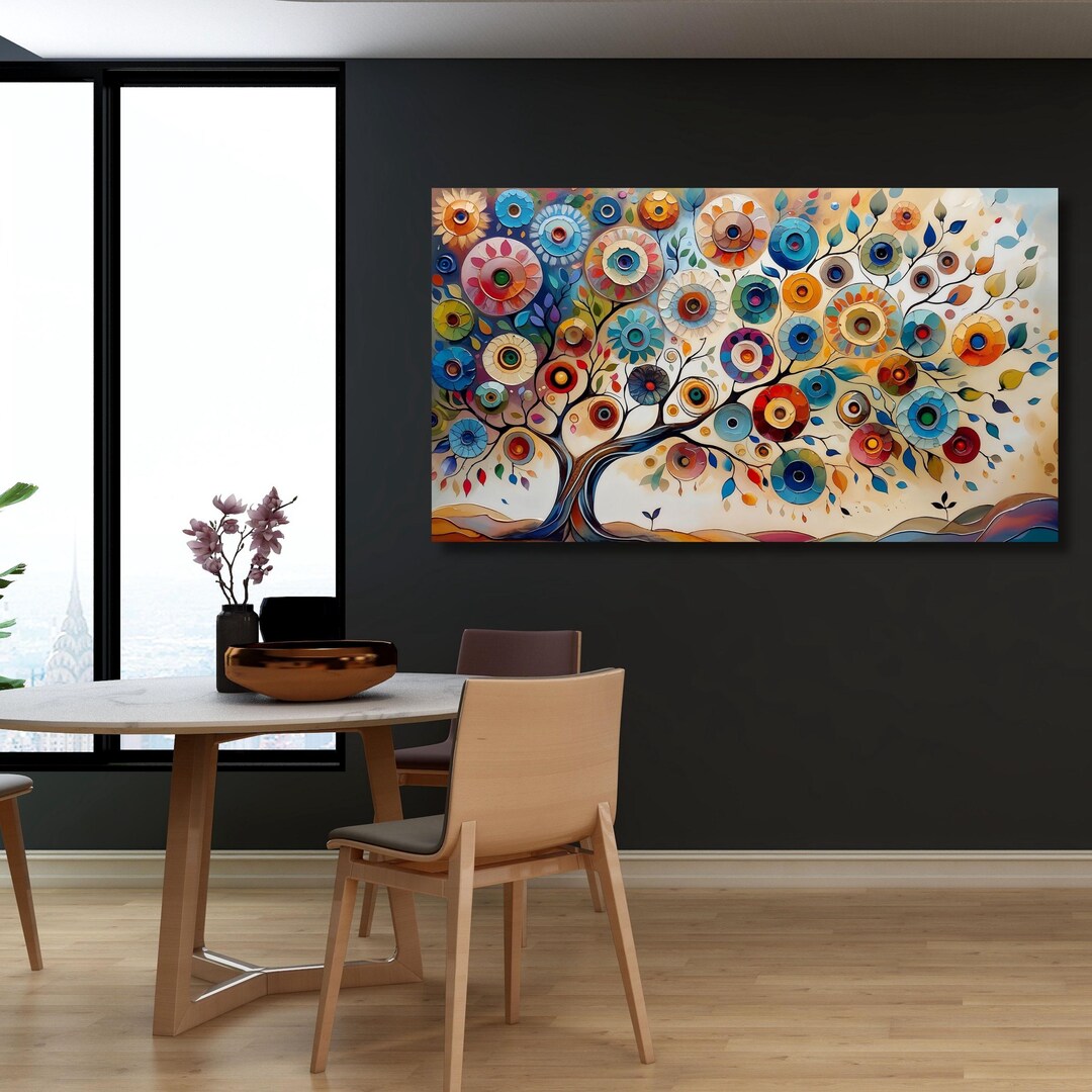 Tree of Life Gustav Klimt Style Canvas Wall Art: Extra Large Framed ...