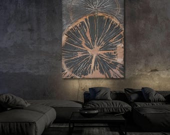 Wood Texture Canvas Art: Baumring Abstrakter Druck, Modernes Wanddekor