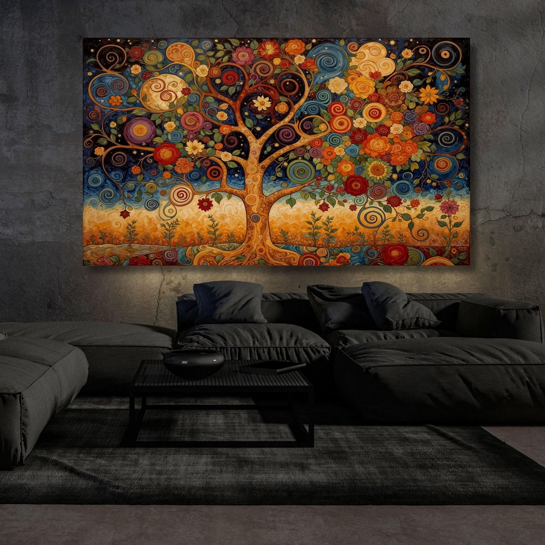 Gustav Klimt Tree of Life Canvas Art: Extra Large Framed Poster - Etsy