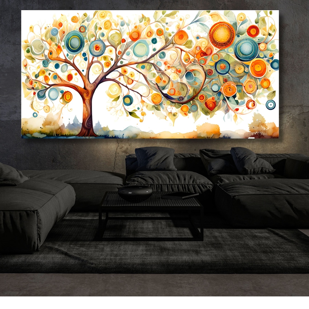 Gustav Klimt Inspired Tree of Life Canvas Art: Extra Large Framed Wall ...