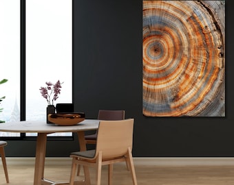 Tree Ring Canvas Print: Abstract Wood Texture Wall Art