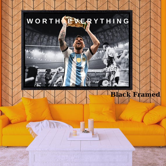 Lionel Messi World Cup Canvas Art – Argentina Soccer Poster