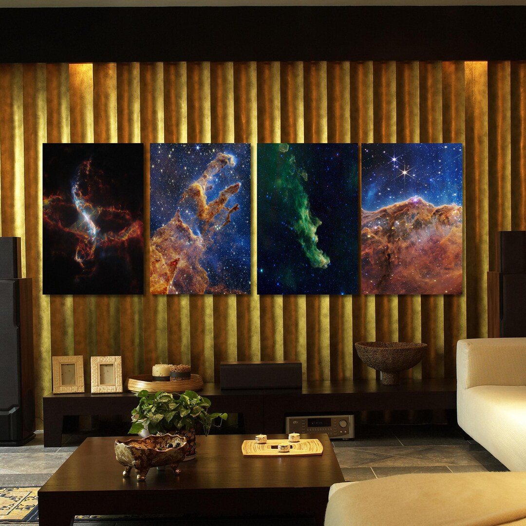 Set of 4 Nasa James Webb Canvas Wall Art Nasa Wall Art Exhibition Art ...