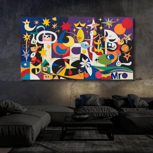 Joan Miro Canvas Wall Art Abstract Catalan Art as Miro Wall Art Miro Canvas Painting, Abstract Surrealism, Joan Miro Print Museum Exhibition