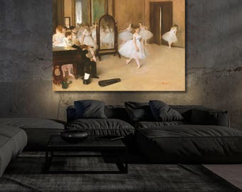 エドガー・ドガ「ダンス教室」キャンバスアートプリント、バレエ絵画