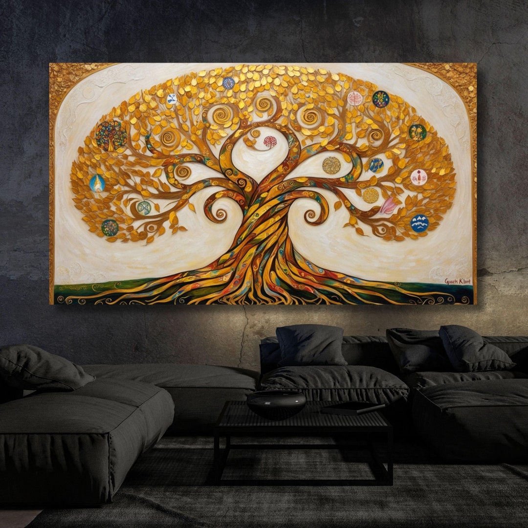 Gustav Klimt Tree of Life Canvas Art: Extra Large Framed Poster - Etsy