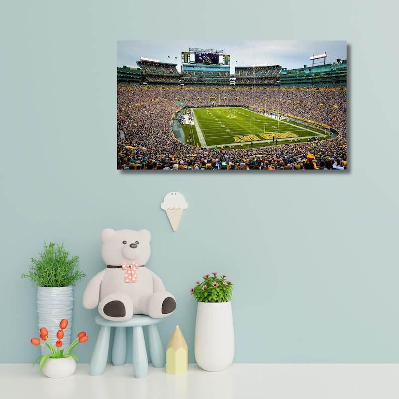 Green Bay Packers, Detroit Lions Lambeau Field Aerial View Stadium