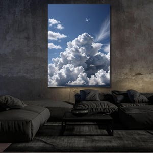 Large Cloudy Sky Painting Original Cloud Oil Painting White Cloud Abstract Painting Blue Sky Painting Cloud Canvas Art White Cloud Wall Art