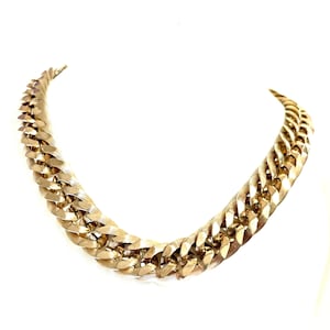 Vintage, SPERRY, 1950&#39;s Ladies, Heavy Curb Chain, Etched Links, Gold Tone Choker Necklace