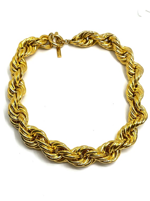 Martha Calvo Signed Chunky Twisted Rope Amina Choker Necklace
