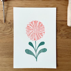 BLUME // Linodruck / Linolschnitt // Karte oder Karten-Set DINA5 / DINA6