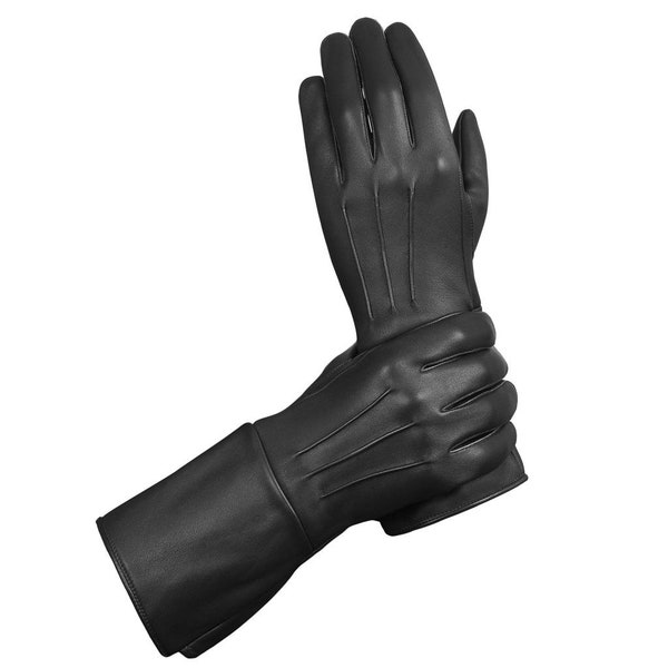 Gants longs en cuir pour hommes