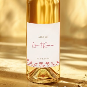 Etiquette pour bouteille de mariage