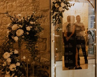 Gold mirror table plan, large gold mirror table plan, wedding decoration