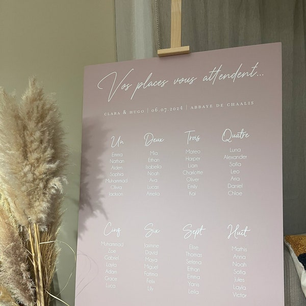 Plan de table de mariage beige