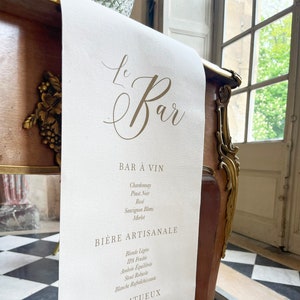 Stoff-Hochzeitsmenü, Leinenmenü