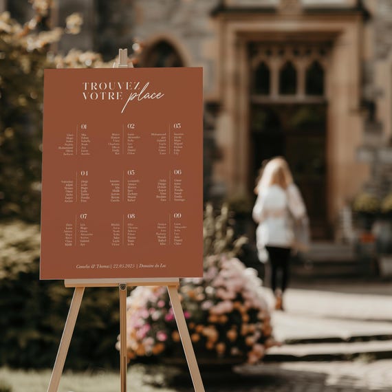 Plan de table de mariage, plan de table forex, panneau plan de table personnalisé