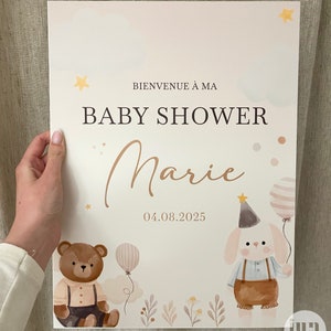 Panel de baby shower de oso - Placa de revelación de género - Decoración de baby shower