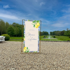 Cartello di benvenuto per matrimonio in lino - Benvenuti al matrimonio di - Segnaletica per matrimoni di grande formato
