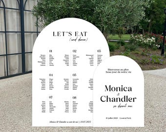 Wedding table plan, welcome sign, wedding sign arch, wedding sign set