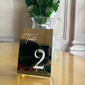 Numero tavolo dorato - Numero tavolo nuziale - Numero tavolo oro a specchio