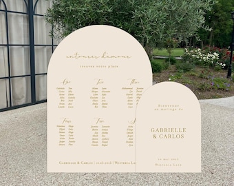 Wedding table plan, welcome sign, wedding sign arch, wedding sign set
