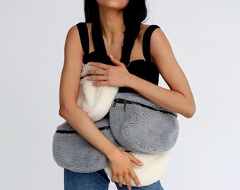Women's fanny pack made of faux teddy fur, crossbody bag, shoulder bag, festival bag, belt bag, gift for her