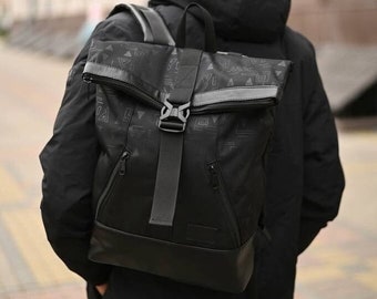 Backpack roll top Pharaoh for a laptop for the city, backpack for men for travel, Roll top