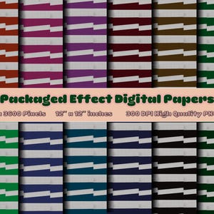Stripes - Digital Papers - Packaged Effect - Commercial Use - (Not in Seamless) - Printable Scrapbook Paper - Instant Download