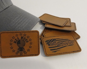 Custom Engraved Leather Hat Patch | Personalized Laser-Engraved Leather Patches for Hats, Jackets, Bags