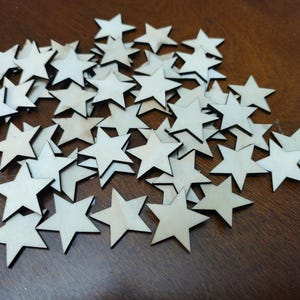 Laser Cut Wooden Stars – Perfect for Flags, Crafts & DIY Projects, Set of 50 Each Size