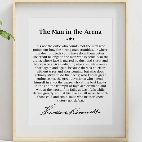 Man in the Arena Etsy