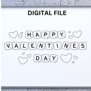 Valentine’s Day Scrabble Letter Greeting - SVG, PNG, JPEG